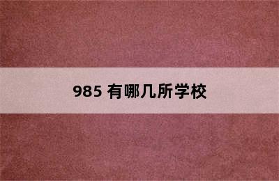 985 有哪几所学校